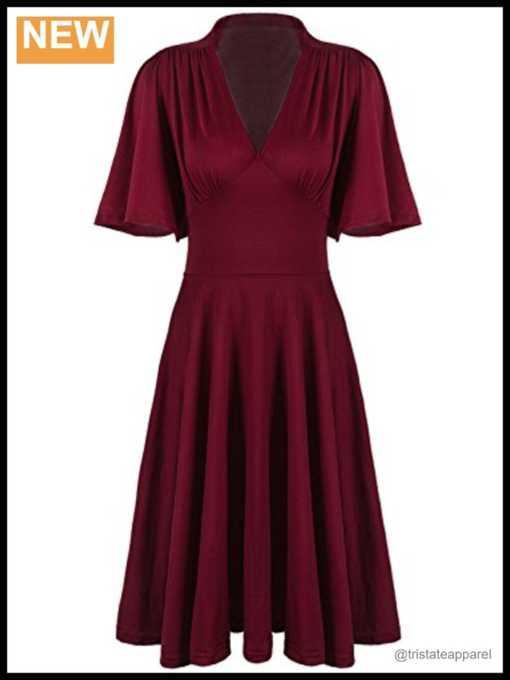 Vintage 1950s Rockabilly Swing Dress V Neck Cocktail Party